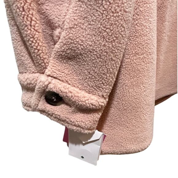Kate Spade Faux Fur Anorak Button Front Coat Peony Women XL NWT Preppy - Picture 8 of 10